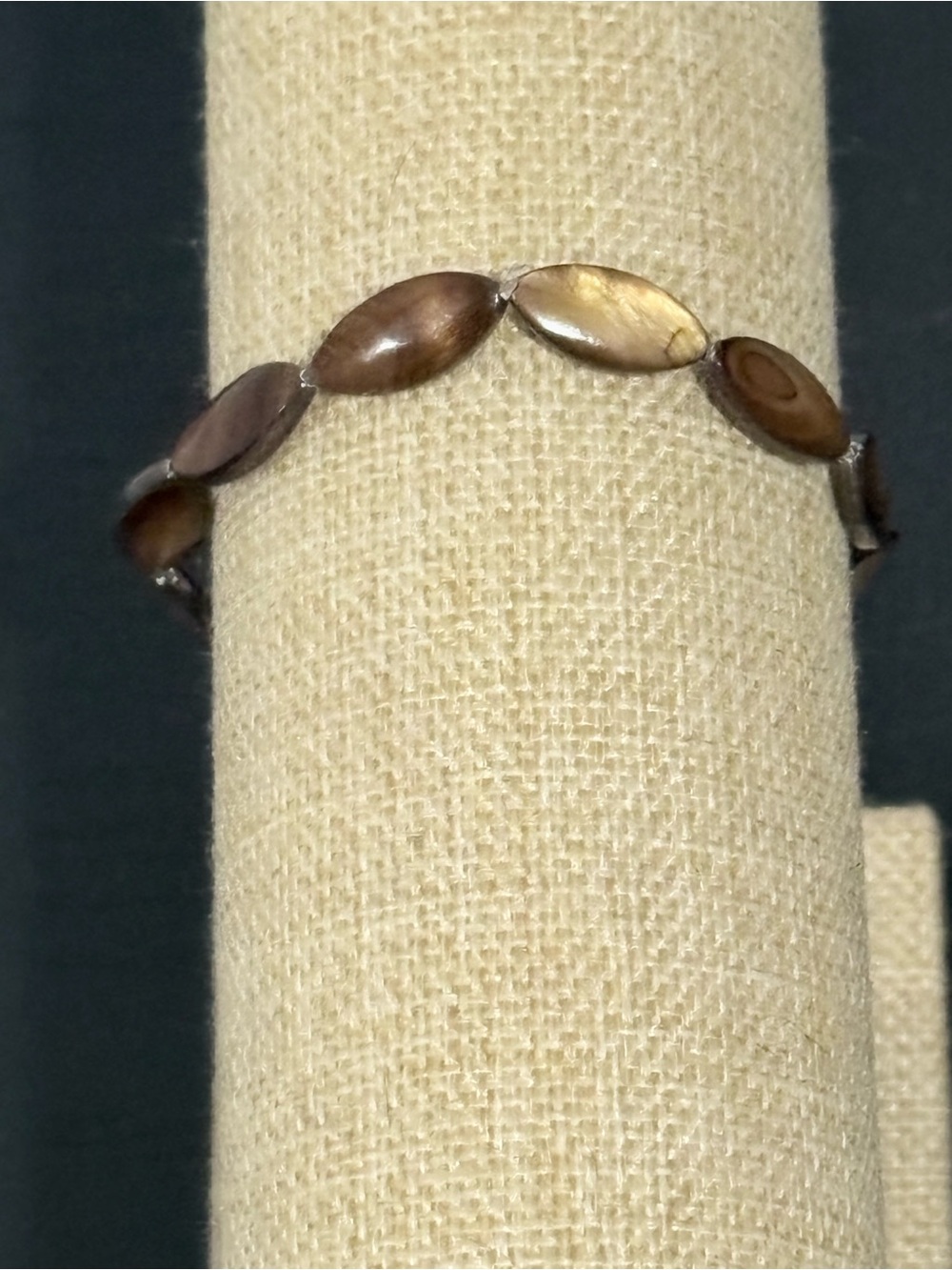 Handcrafted brown oval beads mother of pearl beaded bracelet